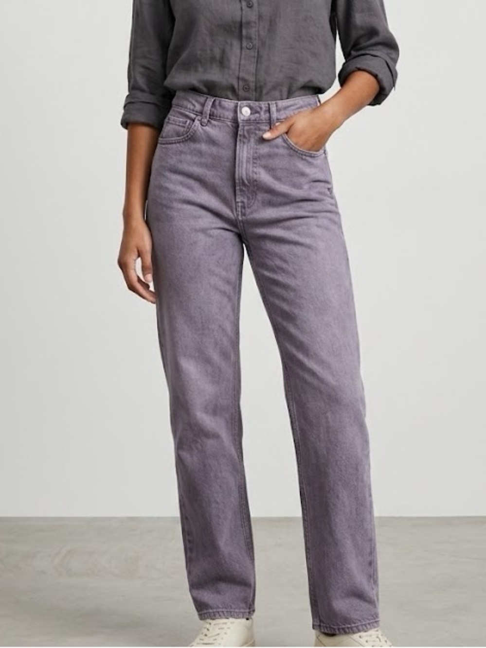 Everlane Way High Purple Straight Leg Jean 24
